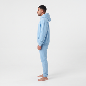 Ensemble de survêtement décontracté 2 pièces pour hommes : pull à capuche en molleton à manches longues et pantalon de couleur unie - Product Image 3