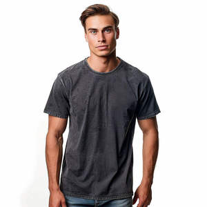 Camiseta Oversize Personalizada con Lavado Ácido para Hombre, 250g, Algodón Pesado, Hombros Caídos, Estilo Vintage Urbano, Camiseta Lisa Ecológica - Product Image 4
