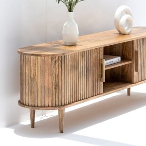 Mueble para TV de Madera Vandana Novara Flux Gretta, Consola de Entretenimiento Moderna de Madera Sólida Minimalista - Product Image 3