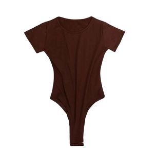 Nuevo Body de Mujer de Manga Corta, Cuello Redondo, Sexy, Ajustado, de una Pieza, Transpirable, de Poliéster - Product Image 5