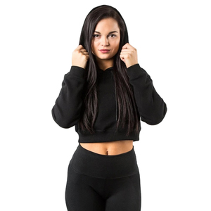 Sweat à capuche personnalisable pour femme, taille XXXXL, en molleton mélangé 50/50, coupe courte avec col à capuche, produit d'hiver - Product Image 2