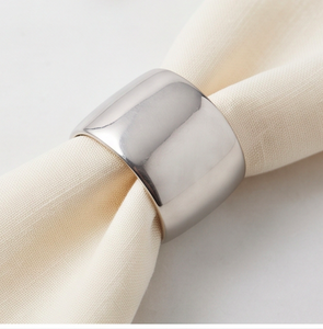 Anillos para servilletas con borde curvo de acero inoxidable, soporte elegante para decoración de mesa de boda, artículos de cocina - Product Image 4