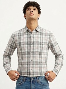 Chemise décontractée à carreaux pour homme, manches longues, col rabattu, double boutonnage, en coton tissé respirant, idéale pour l'été - Enovate - Product Image 2