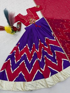 Conjunto de Lehenga Choli Étnico Indio de Algodón Rion, Completamente Cosido, Ropa Festiva India para Bodas, para Mujeres - Product Image 4