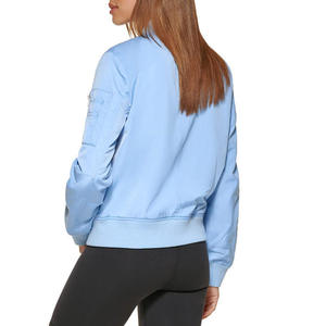 IRSA SPORTS Custom Women Solid Logo Finished Waterproof Bomber <b>Jacket</b> Winter Windproof Casual with Ribbed Cuffs - Product Image 6