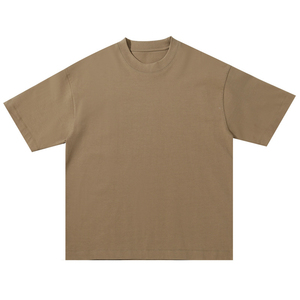T-shirt en coton uni vert foncé à col rond et manches courtes pour homme, coupe classique, décontracté, en jersey tricoté, teinture unie - Product Image 4