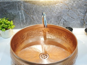 Évier en cuivre anti-fuite, design hygiénique, propriétés antibactériennes, résistant aux germes - Product Image 5