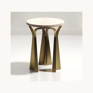 Table d'appoint en métal élégante personnalisée avec plateau en marbre, nouvelle arrivée, table d'appoint ronde pour canapé, décoration moderne pour la maison, nouveau design - Product Image 1