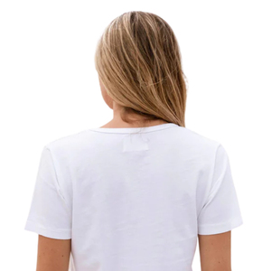T-shirt ample blanc pour femme à col en V profond, 100 % coton biologique de luxe, pré-rétréci, certifié GOTS, doux, respirant et de qualité supérieure - Product Image 3