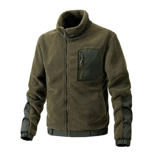 Veste en polaire Sherpa personnalisée, style streetwear, col montant, vêtement d'extérieur d'hiver, fermeture éclair, doublure Sherpa - Product Image 4