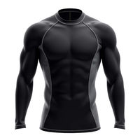 Rashguard pour homme de haute qualité, personnalisable et respirant, écologique, 300g, manches longues, spandex/polyester, séchage rapide
