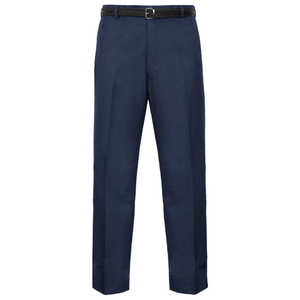 Pantalon de travail formel pour homme, tissu imperméable, coupe droite, noir, avec poches latérales. - Product Image 4