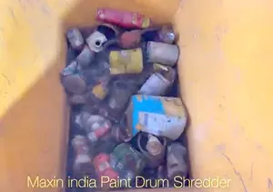 Broyeur de fûts de peinture à double arbre semi-automatique pour la transformation des métaux usagés, à vendre à l'exportation - Product Image 3