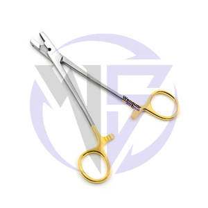 Portaagujas Cruciate de Carburo de Tungsteno de 7 Pulgadas, Instrumento Quirúrgico Veterinario, Herramientas de Cirugía Semi-Doradas - Product Image 3