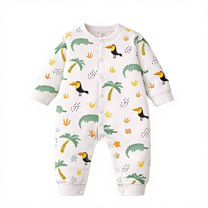 ชุดรอมเปอร์เด็กแขนยาว พรีเมียม ผลิตจากใยไผ่ 95% ผสมสแปนเด็กซ์ 5% เป็นมิตรต่อสิ่งแวดล้อม ติดกระดุมแป๊ก เนื้อผ้านุ่ม ระบายอากาศได้ดี แห้งเร็ว อ่อนโยนต่อผิว - Product Image 1