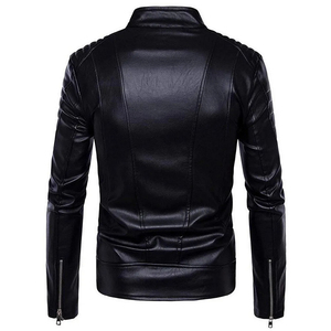 Low MOQ Best Selling Men Fashion Casual Motorcycle <b>Leather</b> <b>Jackets</b> Large Size <b>Winter</b> Wear Breathable Men <b>Leather</b> DDP Shipping - Product Image 3