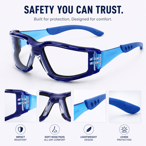 <span class=keywords><strong>Gafas</strong></span> <span class=keywords><strong>de</strong></span> Seguridad Transparentes <span class=keywords><strong>de</strong></span> PC Antiarañazos, Antivaho y Antipolvo para Hombres, Trabajadores <span class=keywords><strong>de</strong></span> la Construcción, ANSI Z87.1 - Product Image 2