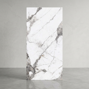 แผ่นกระเบื้องพอร์ซเลน Bianco Superior Sintered Stone ผิวสัมผัสหนัง เงาสูง ทนกรด ขนาด 1600x3200 มม. สำหรับห้องครัว ห้องนอน และภายนอกอาคาร - Product Image 1