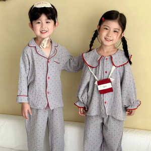 Ensemble de pyjama en coton imprimé pour femmes, design mignon, confortable, vêtements de nuit, vente en gros, ensemble de pyjama d'hiver pour enfants, chaud - Product Image 4