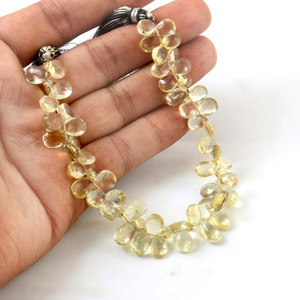 Cuentas de Cuarzo Limón Natural Facetadas en Forma de Pera, 6x8mm, Cuarzo Amarillo, Piedra de Nacimiento de Noviembre, para Joyería, Venta al Por Mayor - Product Image 3