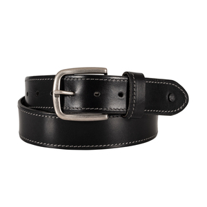 Ceinture en cuir de vachette véritable, couleur bronzage naturel, boucle à ardillon argentée, embossée, durable et robuste pour homme - Product Image 2