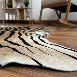 Alfombra de piel de vaca con estampado de cebra y leopardo, piel natural con pelo, alfombra de cuero genuino con estampado animal, decoración para sala de estar, venta al por mayor - Product Image 2