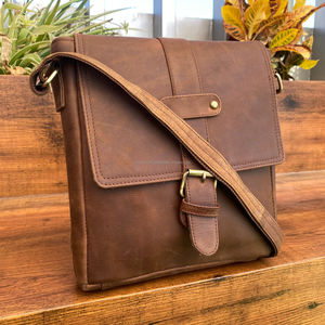 Full Grain Leather <b>Men</b> Crossbody <b>Bag</b> Vintage Style Cowhide Leather Messenger Sling <b>Bag</b> High Quality Genuine Leather <b>Shoulder</b> <b>Bag</b> - Product Image 2