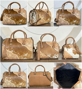 Sac fourre-tout tendance en cuir de vachette façonné à la main style western pour femme – Sac de voyage chic pour cowgirl - Product Image 3