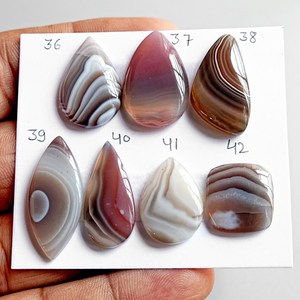 Piedras Preciosas Sueltas de Ágata Natural de Botswana, Tipo Cabujón, para Joyería, Variedad de Tamaños y Formas, Lote al por Mayor - Product Image 1