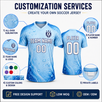 Camiseta de Fútbol Personalizada Sublimada 100% Poliéster, Ligera, Transpirable, de Secado Rápido, con Nombre y Número