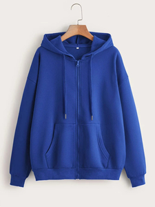 Sweat-shirts à capuche oversize pour femmes, décontractés, unis, zippés, style Harajuku coréen, amples, pour couples, dernier design - Product Image 4