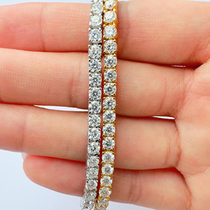 RB Gems Custom 925 Sterling Silver Heart Cut Diamond IGI Certified Fine Charm <b>Bracelet</b> Stylish Hip Hop Iced Cuban Link Chain - Product Image 1