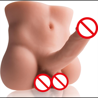 Dildo réaliste en forme de torse masculin avec pénis en TPE doux au toucher, énorme jouet réaliste demi-corps pour la masturbation féminine