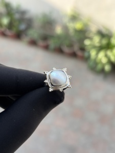 925 Stamped Ring Jewelry Handmade Ring Girls Fashion <b>Solid</b> 925 Sterling <b>Silver</b> Natural Pearl Gemstone Jewelry Sterling <b>Silver</b> - Product Image 3