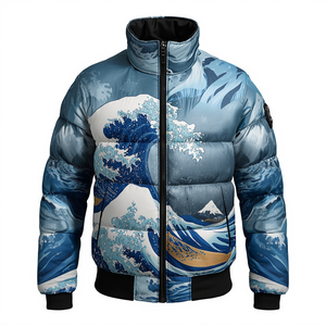 Men <b>Camouflage</b> Print Waterproof Hooded Streetwear Winter Puffer Jacket - Product Image 3