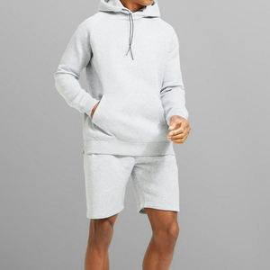 Ensemble confortable et respirant pour homme, sweat à capuche et short légers en coton 100% pour l'hiver, style décontracté et ample - Product Image 1