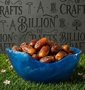 Moderno Plato Decorativo de Resina Azul con Diseño de Remolino, No Tóxico, para Servir Frutas, Ensaladas, Bocadillos, Chocolate, Postres Dulces, Ramadán - Product Image 1