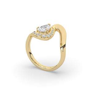 Anillo de Diamante Cultivado en Laboratorio de 1.0Ct, Oro Sólido de 14K/10K, Corte Brillante en Forma de Pera, Estilo Único, Joyería Fina para Mujer, Diseño Personalizado, Venta al Por Mayor - Product Image 4