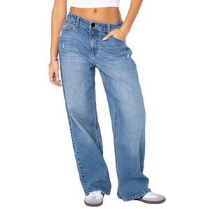 Best Quality Women's Mid <b>Waist</b> Pencil Pants Button Zipper Eco-Friendly Breathable <b>Jeans</b> Trouser for Winter - Product Image 1