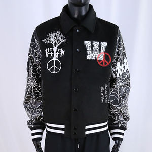 Chaqueta Varsity de Invierno para Hombre, Estilo Urbano Deportivo, Bordado Chenille, Parches Modernos, Lana, Estilo Cool, Superventas - Product Image 1