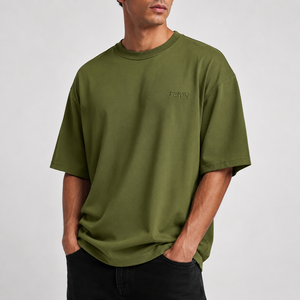 F2WIN <b>Men's</b> Regular Fit Polyester/Cotton T-<b>Shirt</b> Short Sleeve O-Neck Printed Formal Jersey Breathable Eco-Friendly 220g Front - Product Image 2