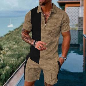 Ensemble short et t-shirt de sport à séchage rapide pour homme, tissé, pour la course à pied, la gym et le fitness, avec taille élastique - Product Image 5
