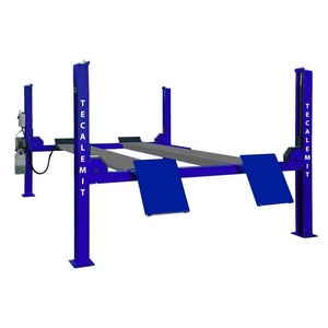 Elevador de vehículos de cuatro postes resistente, diseñado para uso en garajes de alta demanda con sistema de potencia hidráulica para un levantamiento suave. - Product Image 2