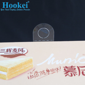 Onglets de suspension auto-adhésifs languettes de suspension à crochet transparentes personnalisées étiquettes adhésives collantes robustes à trou rond pour les écrans de vente au détail - Product Image 4