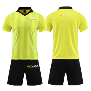 Conjunto de Uniforme de Árbitro Unisex Zuoyala Amarillo con Bolsillos y Pantalones Cortos Negros, Uniforme Transpirable de Poliéster HSW-9001 para Adultos - Product Image 5