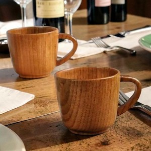 Taza de Té de Madera con Acabado Liso, Hecha a Mano, Taza de Bebidas de Madera Maciza para la Mesa del Comedor y Decoración de la Cocina - Product Image 1