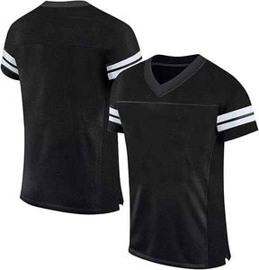 Maillot de football américain unisexe blanc personnalisé avec numéro 16, bordure noire, en polyester anti-humidité, sans manches, col en V, athlétique - Product Image 2