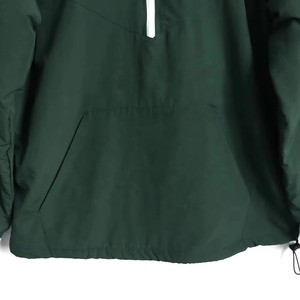 Chaqueta de hombre personalizada de primera calidad, estilo vintage, verde, con media cremallera, banda acanalada a rayas en el puño de la manga, protección ultravioleta - Product Image 4