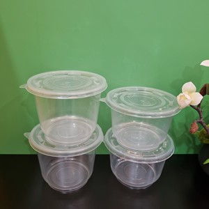 Free samples Eco-friendly 24oz Storage <b>Boxes</b> Round Shape Plastic Box for Food/Fruit/Salad With Lid Customized Logo Transparent - Product Image 4