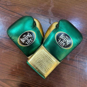 Guantes de Boxeo No Boxing No Life Pro Fight - Guantes de Boxeo de Piel Premium en Dorado Metálico y Negro con Velcro para Sparring y Entrenamiento con Saco de Boxeo - Product Image 6